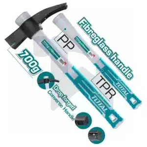 مطرقة نجار مسلح - 700 جم - يد فايبر - مغناطيس حامل - THCHIT7006