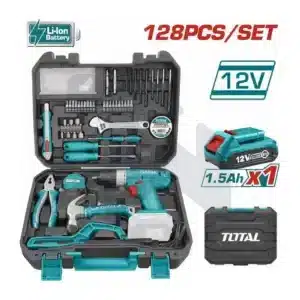 كيت شنيور بطارية - 12 فولت - 10 مم - 128 قطعة - THKTHP11282A