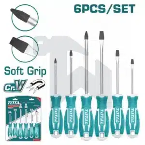 طقم مفك - 6 قطع - يد كاوتش - THT250606