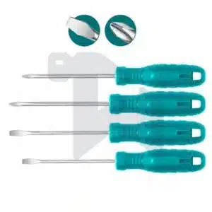 طقم مفك - يد بلاستيك - 4 قطعة - صليبة وعادة - THTDC250401