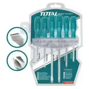 طقم مفك - يد بلاستيك - حامل بلاستيك - 6 قطع - THTDC250601