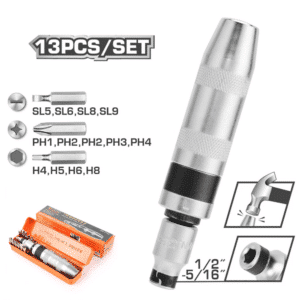 طقم مفك دق لفك المسامير المستعصية - صلب 13 سن رباط - خدمة شاقة - TW-ME05020